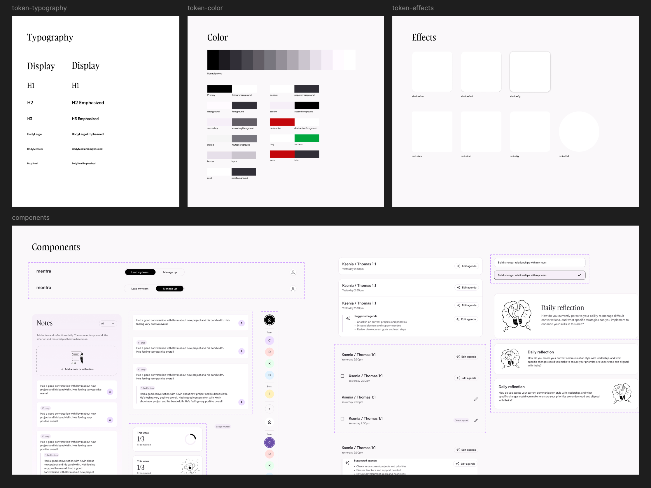 Design system &mdash; tokens, typography, components
