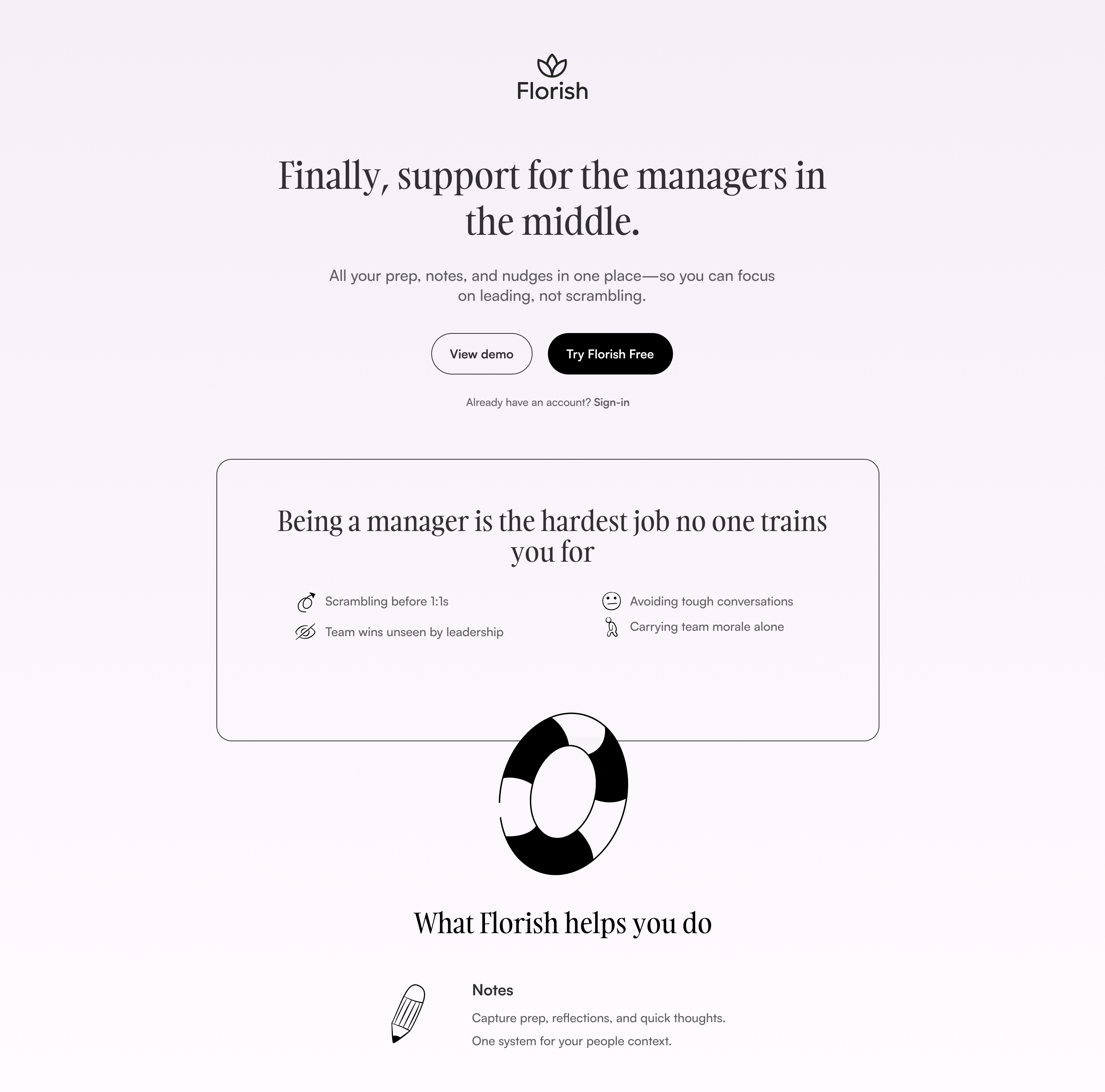 Florish landing page