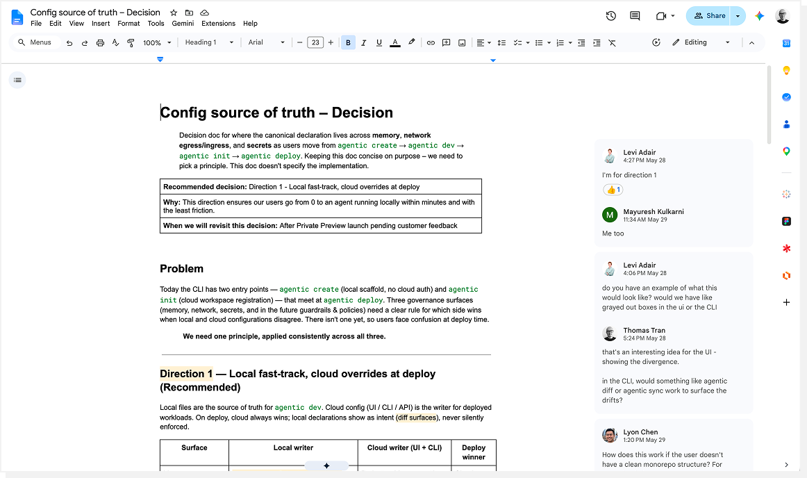 Config source of truth decision doc